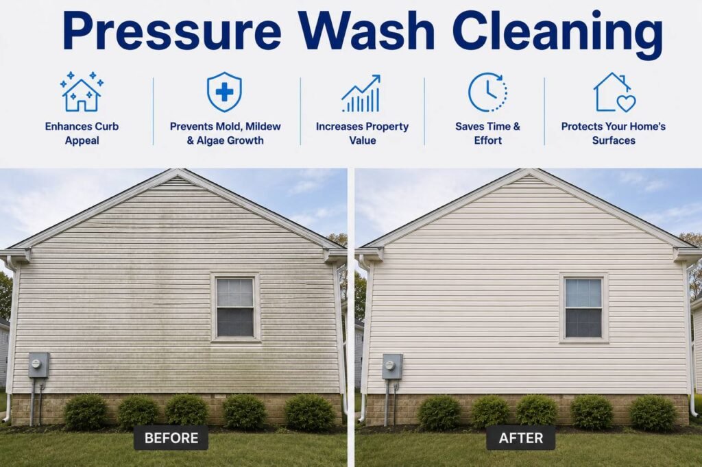 Pressure Washing Before and After Transformation